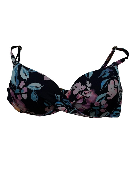 Leilani Other - Leilani Gemini Bikini Top Black Floral Underwire Gold Hardware Sz XS